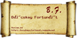 Böcskey Fortunát névjegykártya